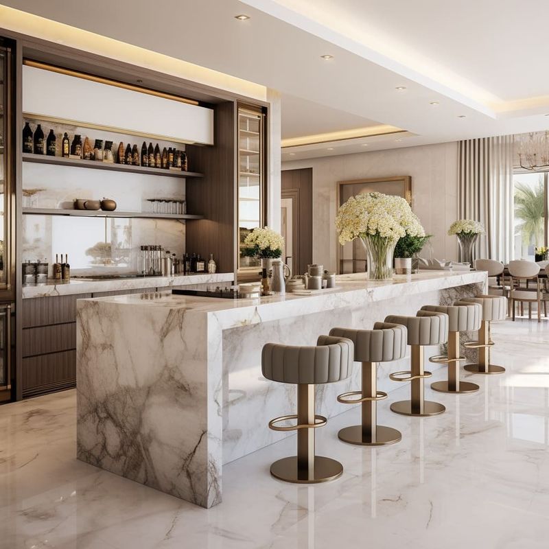 Modern Simple Design Kitchen Furniture with Customized Veneer Color Custom Selection