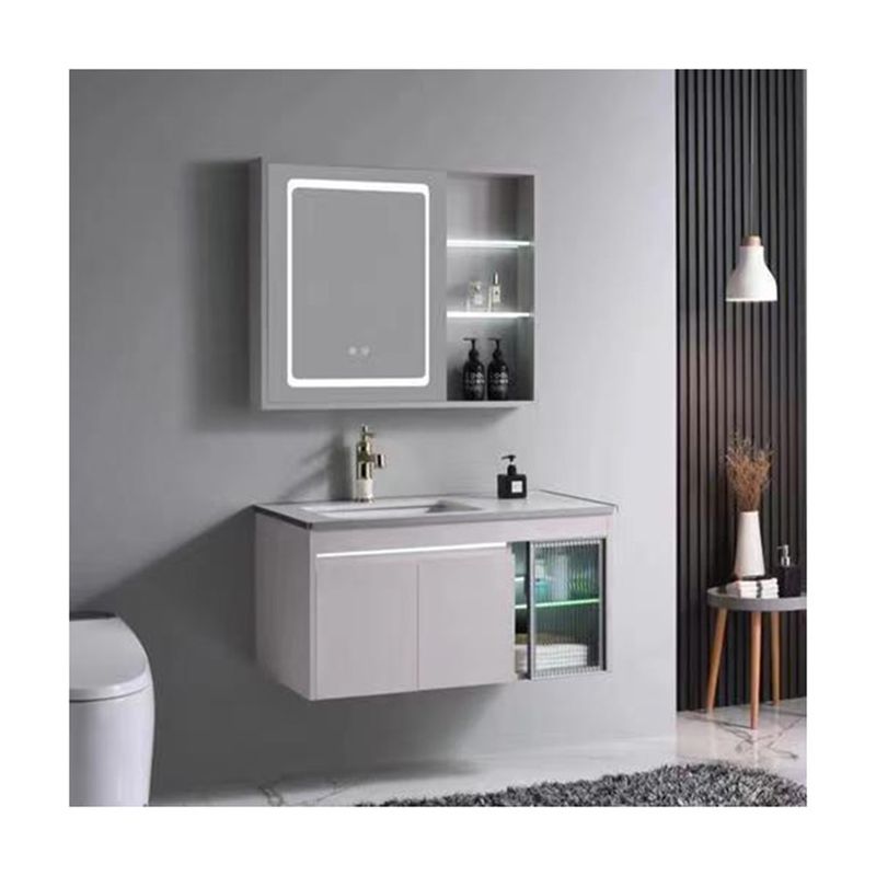 Customized Color 60 Inch Single Sink Teak Wood Bathroom Vanity featuring MDF Carcase