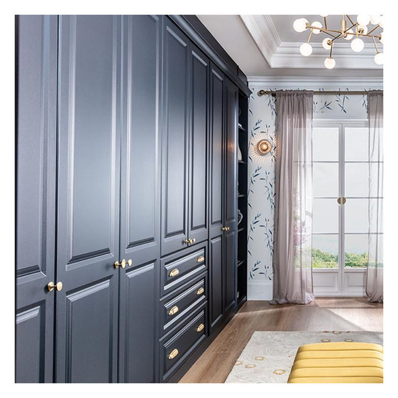 End Black Lacquer Finish Customized Modern Minimalist Design Closets for Bedroom