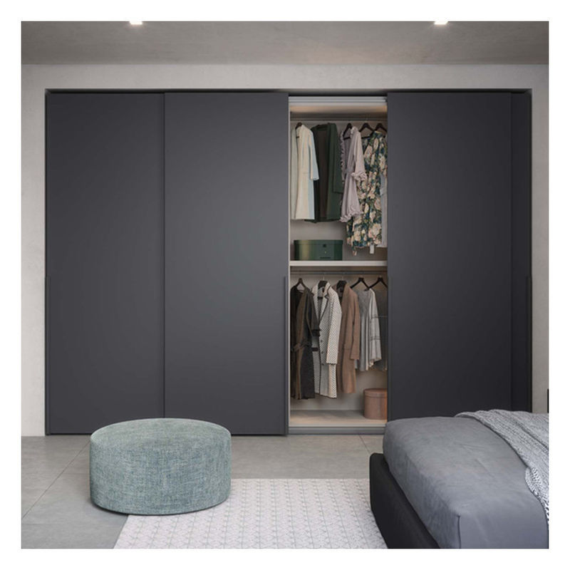 End Black Lacquer Finish Customized Modern Minimalist Design Closets for Bedroom