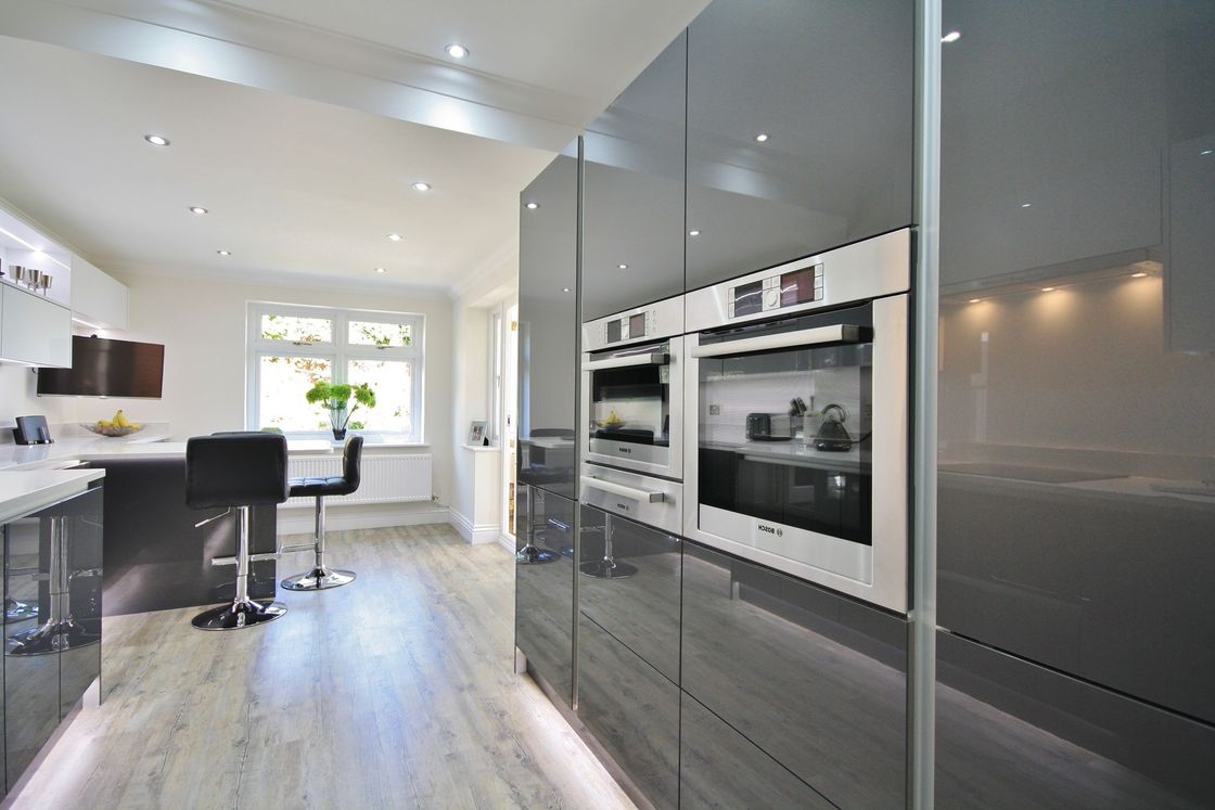 Modular Kitchen Cabinets Matte Grey Custom Design Kitchen Furniture with HDF Door Material