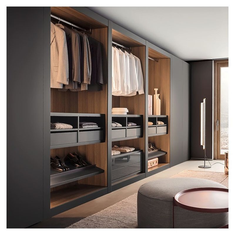 Custom Set Wood Style 2024 Modern Modular Bedroom Walk-in Closet System for Apartment