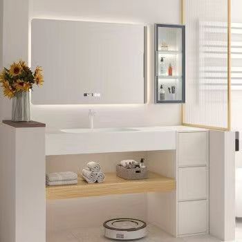 36 Inch Modern Sink Storage Basin Bathroom Vanity with Smart LED Mirror Customized Design