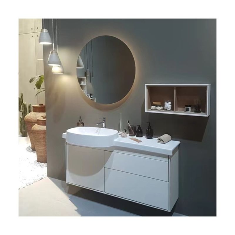 Transform Your Bathroom with Floating Vanity Cabinets and LED Touch Illuminate Mirror
