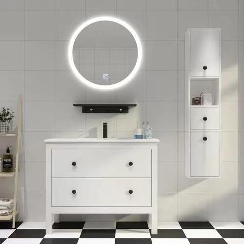 Transform Your Bathroom with Floating Vanity Cabinets and LED Touch Illuminate Mirror