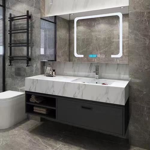 Transform Your Bathroom with Floating Vanity Cabinets and LED Touch Illuminate Mirror