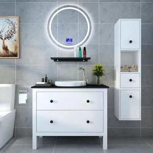 Transform Your Bathroom with Floating Vanity Cabinets and LED Touch Illuminate Mirror