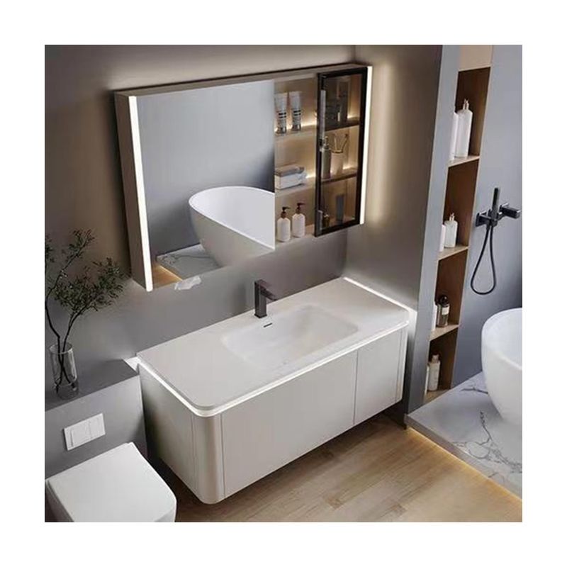 Apartment Vanity Combo Modern Melamine Rectangle Bath Cabinet 60 72 Inch Mirrored Cabinets
