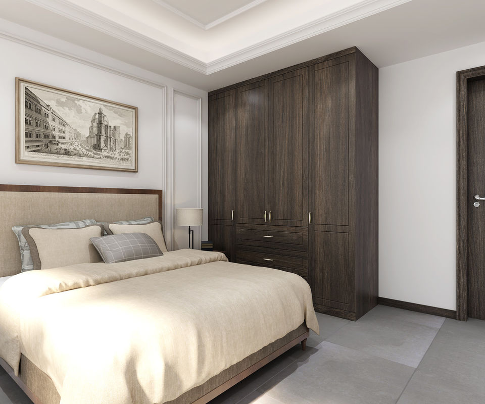 Portable Bedroom Furniture Closet Custom Open Design for Modern Villa Veneer Wardrobes