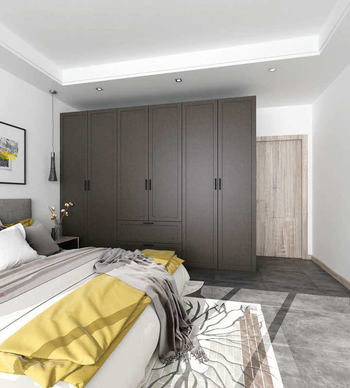 Portable Bedroom Furniture Closet Custom Open Design for Modern Villa Veneer Wardrobes