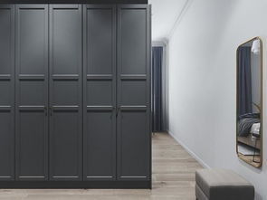 2024 Popular Gray Shaker Door Wardrobe Modern Wood Style for Home Cloth Shelf Closets