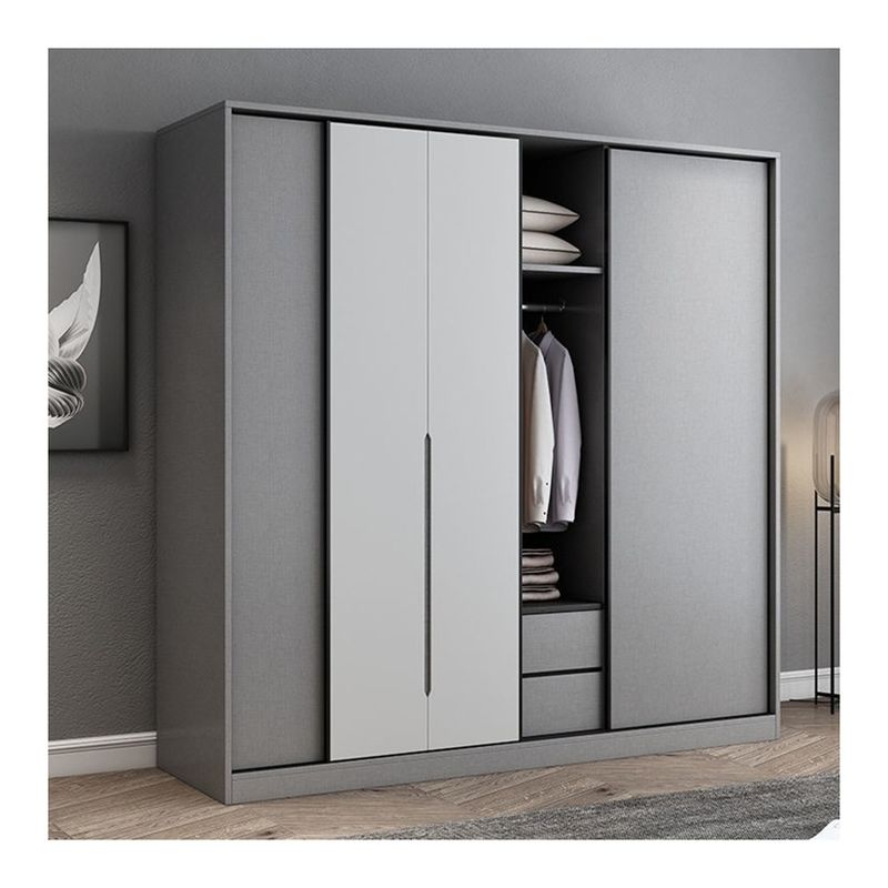 Bedroom Furniture Latest Modern Simple 3 Door Wooden Sliding Wardrobe with 2D/3D Design