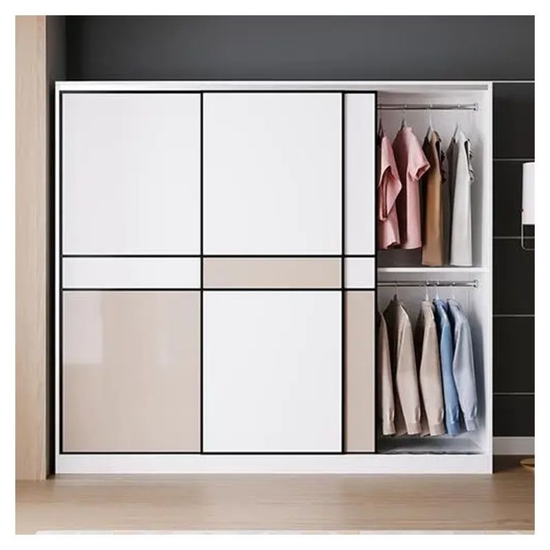 Bedroom Furniture Latest Modern Simple 3 Door Wooden Sliding Wardrobe with 2D/3D Design