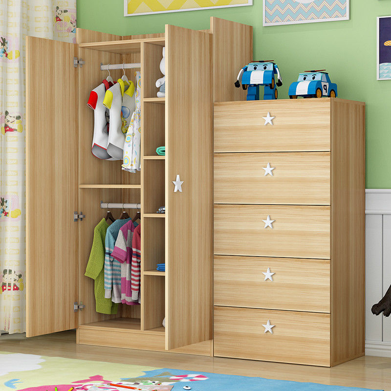 Modern Style MDF Wooden Kid Fixable Design Bedroom Wardrobe with Smart Storage Closet