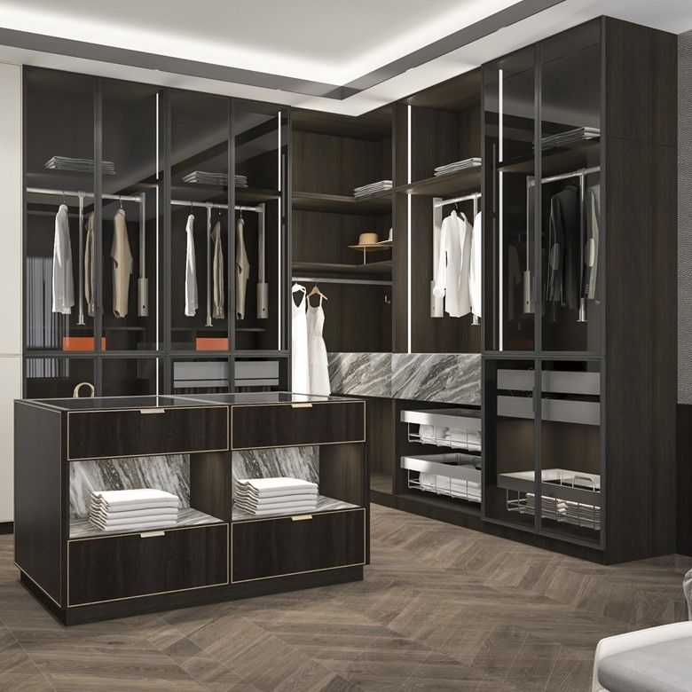 Wood Style PANEL Big Corner Open Wardrobe Cabinet for Home Villa Hotel Apartment Bedroom