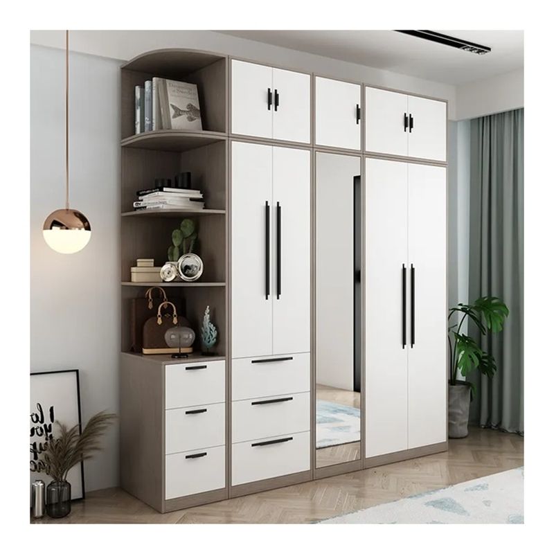 Single Door Cloth Hanging Design DIY Designer Wardrobe For Clothes in a Modern Villa