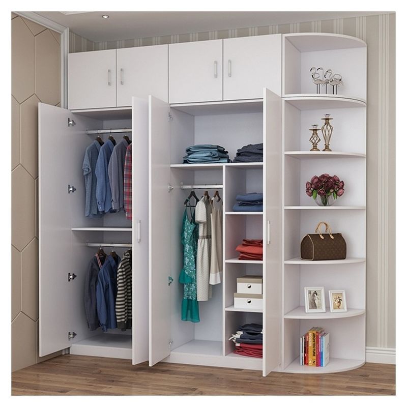Single Door Cloth Hanging Design DIY Designer Wardrobe For Clothes in a Modern Villa
