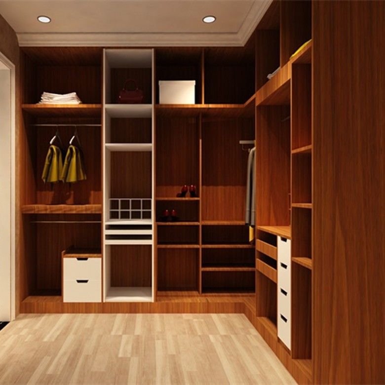 Modern Style Wooden Bedroom Combination Walk-in Closet for Home Villa Hotel Apartment