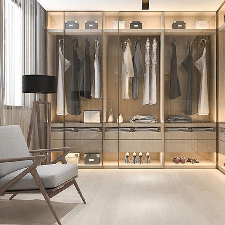 Modern Style Wooden Bedroom Combination Walk-in Closet for Home Villa Hotel Apartment