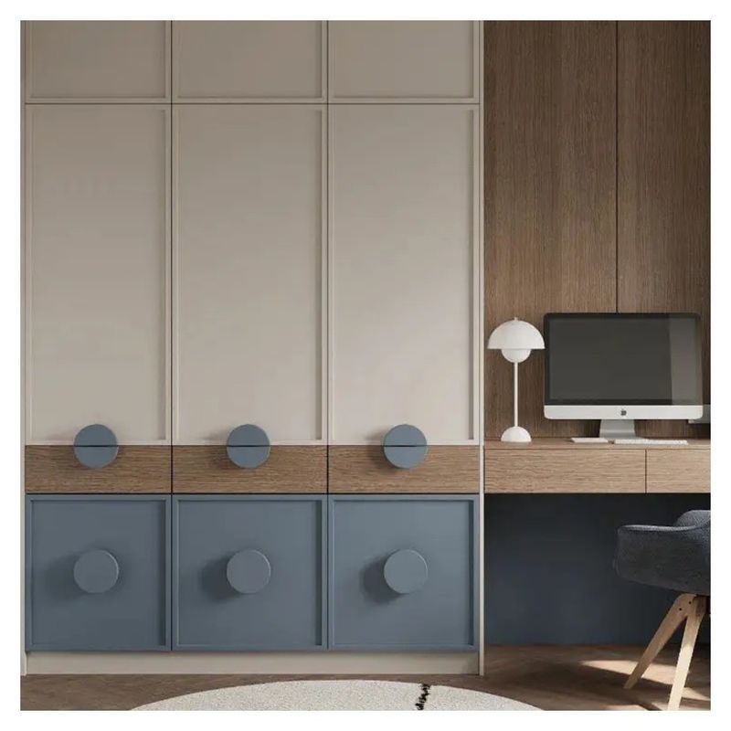 Bedroom Blue Closet Furniture For Children Wardrobe PANEL Wood Style Mail Packing N