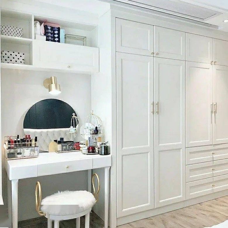 end Home Furniture White Lacquer Shaker Style Design Cabinet Closet with MR HDF Board
