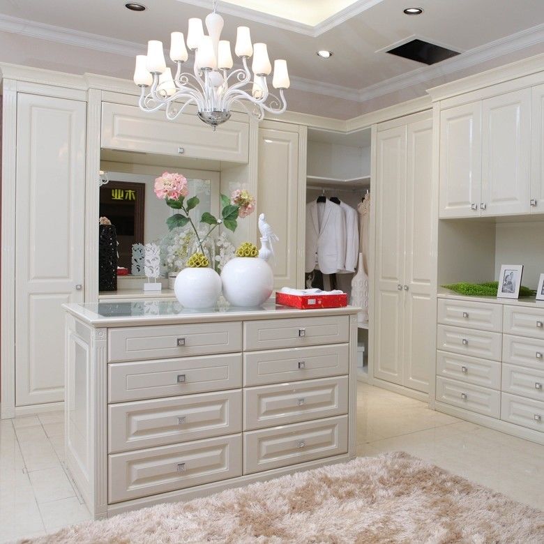 end Home Furniture White Lacquer Shaker Style Design Cabinet Closet with MR HDF Board