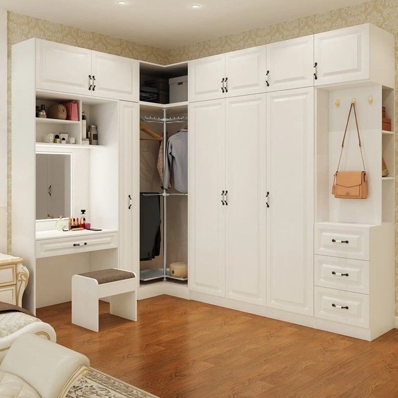end Home Furniture White Lacquer Shaker Style Design Cabinet Closet with MR HDF Board