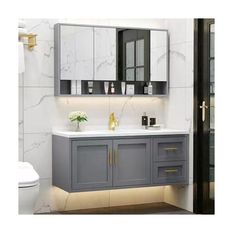 Small Bathroom Design Ideas with Wall Mounted Installation Type and Basin Included