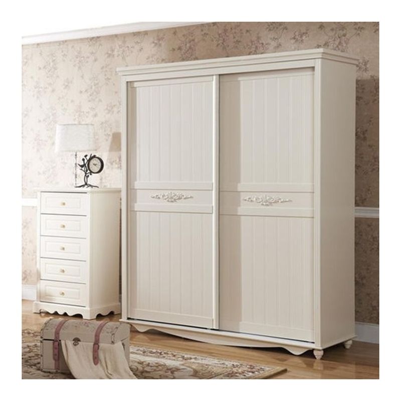 Modern Bedroom Double Sliding Door Wardrobe Storage Cabinet with 2D/3D Availability