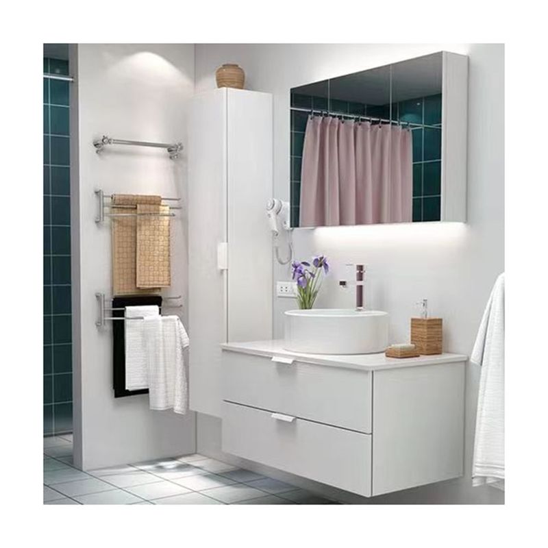 Customized Combined Mirror Bathroom Vanity with Single Wall Hanging Cabinet Width 38-46
