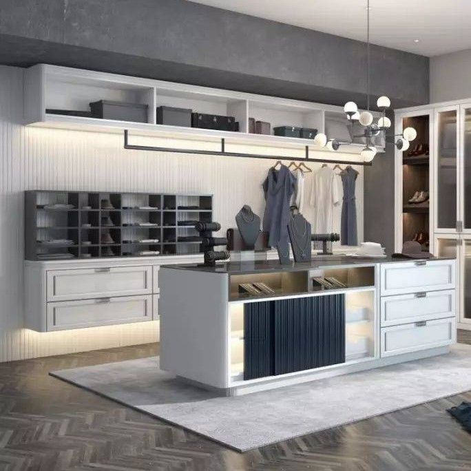 Modern MR HDF Board Island Wardrobe Customized for High End Design and Functionality
