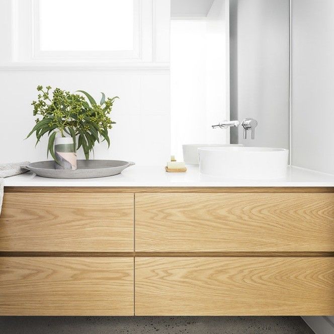 Solid Wood Door YALIG Modular Wood Veneer Single Sink Bathroom Vanity in Modern Design