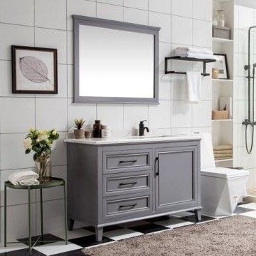 European Style Bathroom Vanity with Handle-Free Design and Customized Color Options