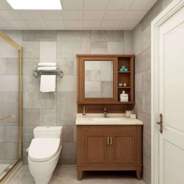 European Style Bathroom Vanity with Handle-Free Design and Customized Color Options