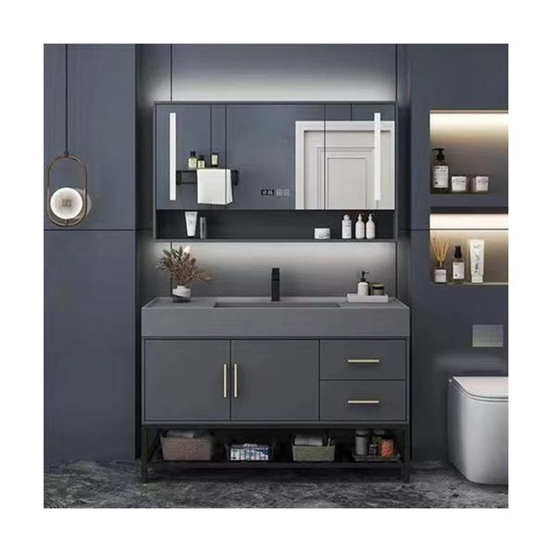 Handle-Free Design Multifunctional Bathroom Vanity Cabinet for Bathroom 38-46 in Width