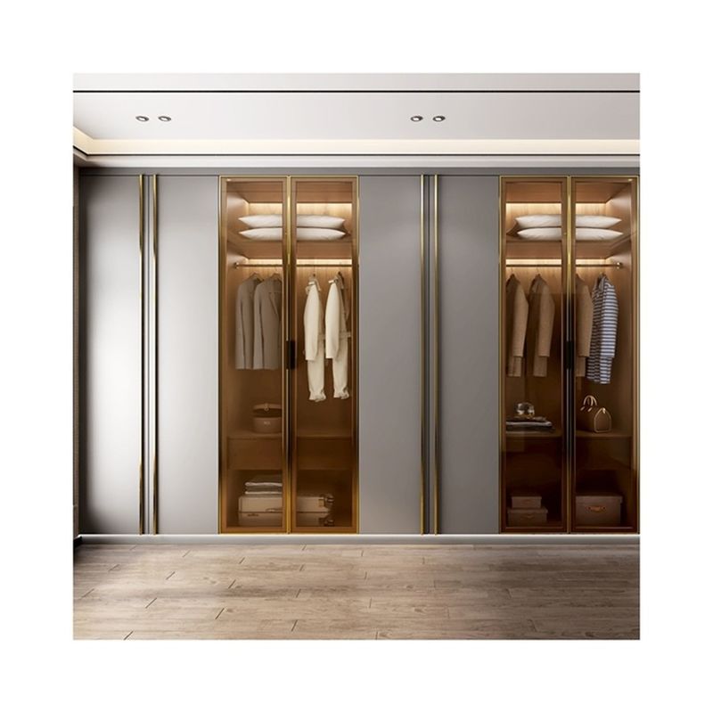 Mail Packing N Wooden Bedroom Dressing Table with 8 Sliding Door Aluminium Wardrobe
