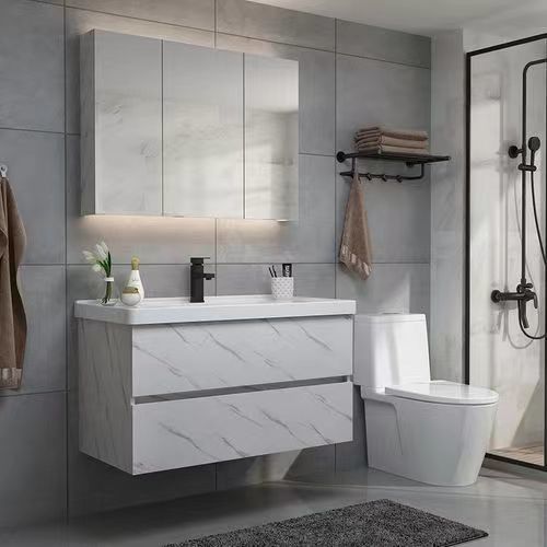 Customized Italian Bathroom Vanity with LED Mirror YALIG Customizable Color and Design