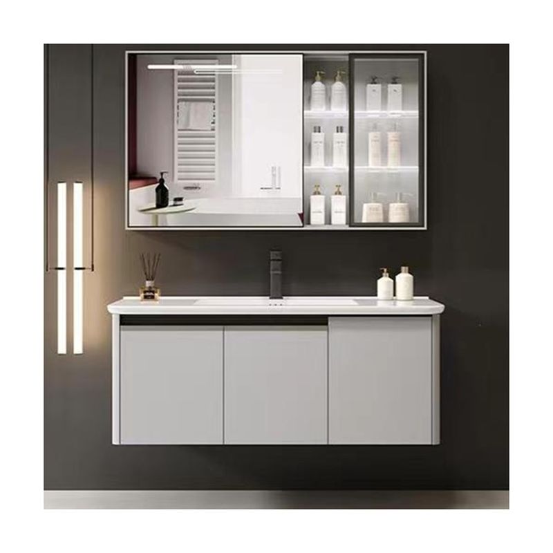 Apartment Vanity Set with Sink Modern 30 Inch Custom Wash Basin and Floating Cabinet