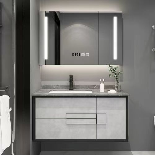 Apartment Vanity Set with Sink Modern 30 Inch Custom Wash Basin and Floating Cabinet