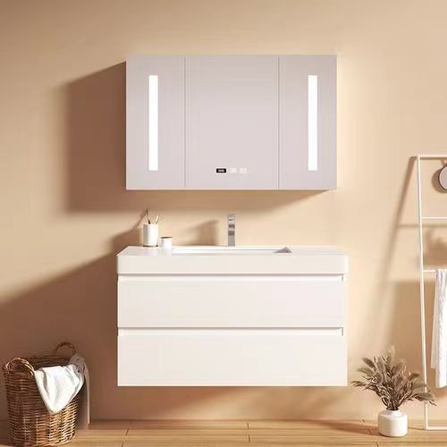 Apartment Vanity Set with Sink Modern 30 Inch Custom Wash Basin and Floating Cabinet