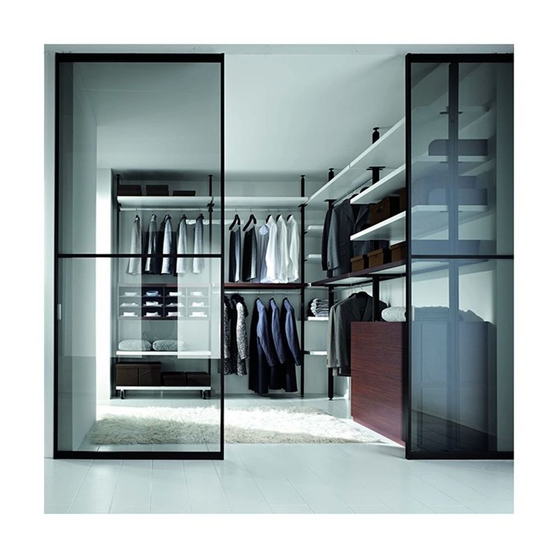 Contemporary Luxury Glass Closet Wardrobe Design for Home Villa Hotel and Apartment