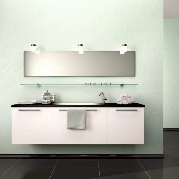 Organize Your Bathroom with YALIG Custom Vanity Cabinet Double Sink and Silver Mirror