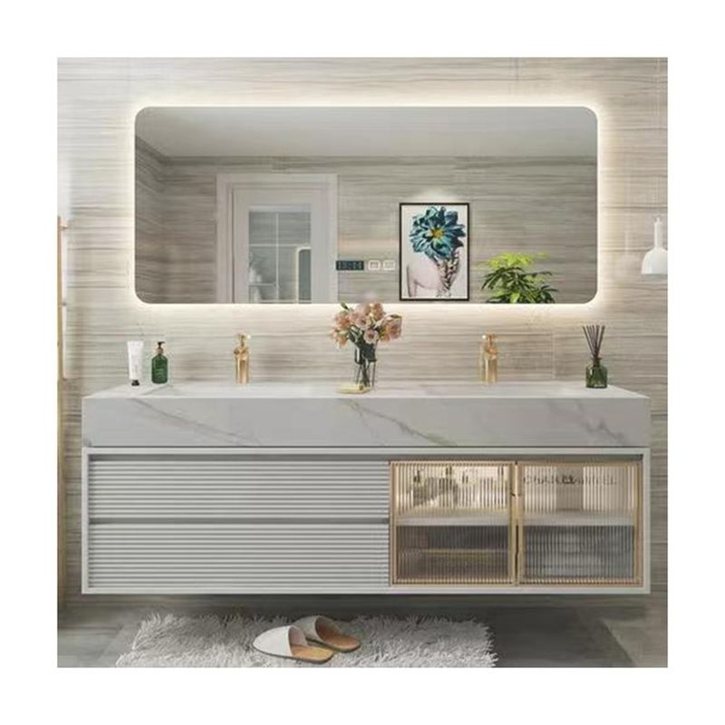 Customized Designs and MDF Door Material in YALIG Floating Vanity Set for Modern Bathrooms