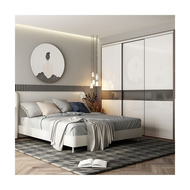 YALIG Customized Italian Open Automatic Sliding Door Walk in Closet Wardrobe for Bedroom