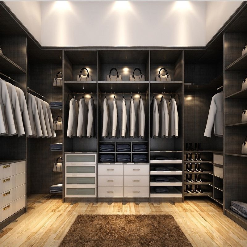 Modern Wood Melamine Bedroom Cabinets Walk in Closet System for Luxury Living Spaces