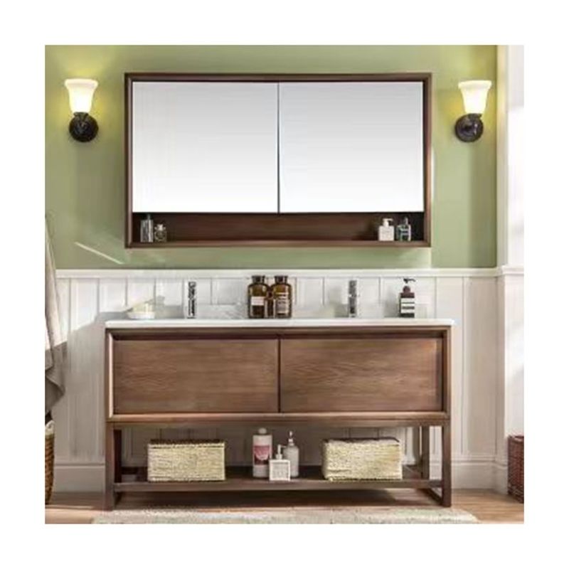 Upgrade Your Bathroom with YALIG Custom Gold Double Sink Vanity Combo and Wall Mount