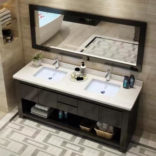 Upgrade Your Bathroom with YALIG Custom Gold Double Sink Vanity Combo and Wall Mount