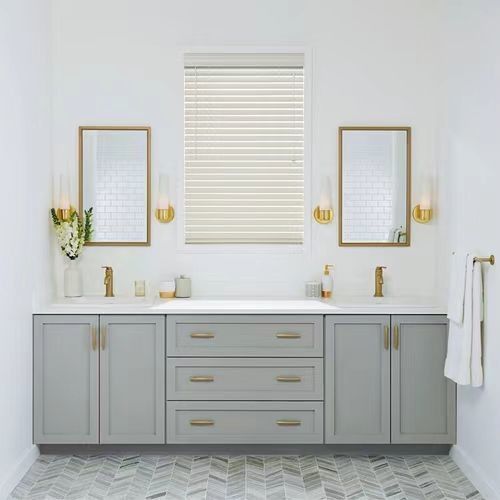 Upgrade Your Bathroom with YALIG Custom Gold Double Sink Vanity Combo and Wall Mount