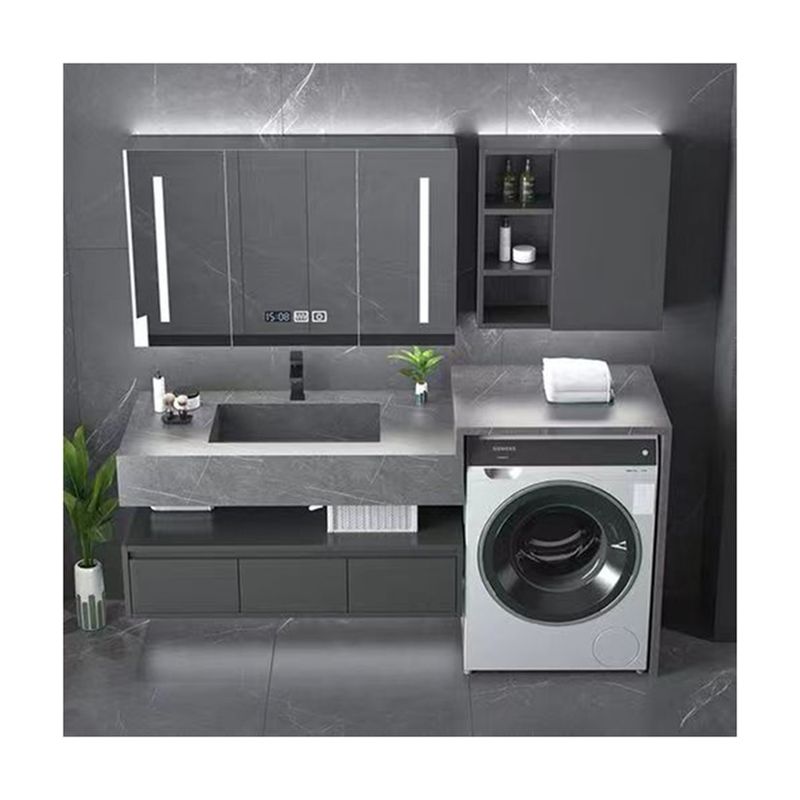 Modern Handle-Free Design YALIG Gold Makeup Organizer for Bathroom Vanities and Sinks
