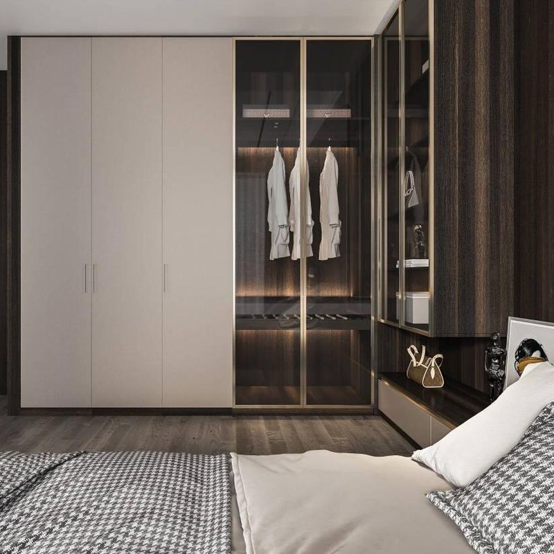 Bedroom Furniture Modern Small L Shape Walk in Closet Wardrobe for Bedroom Solution